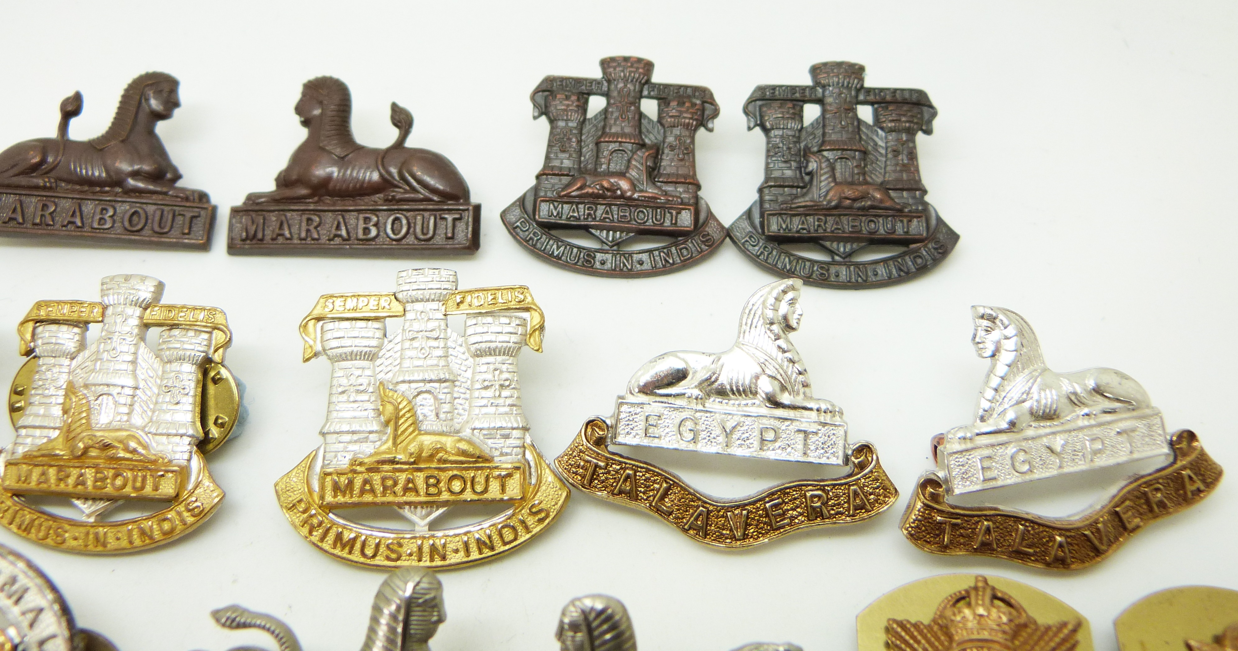 Twenty Four British Army Devonshire and Dorsetshire Regiment metal collar badges in eleven pairs - Image 5 of 8