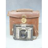Van Neck, London large format press camera with Ross 6in Xpres f/4.5 lens, leather case and a