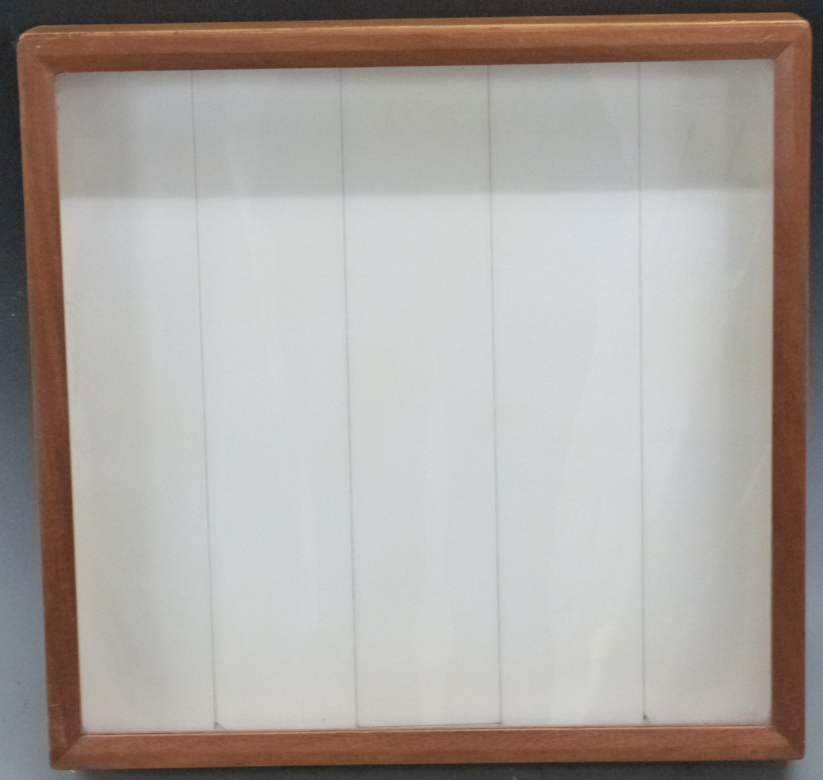 Five table top glazed display / collector's cabinets, each 42 x 41 x 7cm