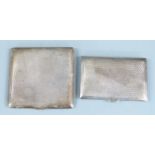 Two engine turned hallmarked silver cigarette cases, weight 147g