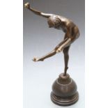French Art Deco style bronze dancer balancing baubles, impressed marks verso Ch.JR.Colinet, A7253