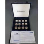 Westminster Concorde Milestones coin collection comprising twelve silver proof commemorative