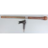 Maxwell London hallmarked silver mounted riding crop or similar, London 1915, length 46cm and a