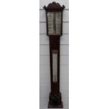 Carpenter and Westley Georgian mahogany cased stick barometer with maker's name and 24 Regent St,