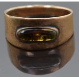 Georgian / Victorian ring set with a glass compartment and inscribed to the inner band "a gift