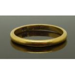 A 22ct gold wedding band/ ring, size L/M, 2.61g