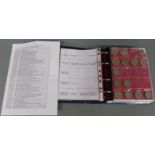 A collector's album containing a large quantity of modern collectable coins including almost all
