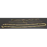 A 14ct gold necklace (13.1g) and 9ct gold chain (2.6g)