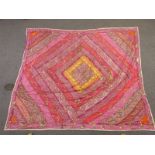 Recycled vintage sari bedspread, 220 x 260cm