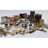 A collection of costume jewellery including silver necklace, vintage earrings including Monet, paste