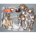 Quantity of silver plated, mother of pearl handled and hallmarked silver handled cutlery