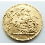 George V 1912 gold full sovereign