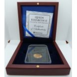 QEII 1966 first head gold full sovereign, with certificate of unreleased/ uncirculated, in deluxe