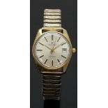 Hamilton gentleman's automatic wristwatch ref. 64060-4 with date aperture, gold hand, two tone baton
