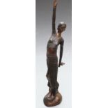 Art Deco style bronze figure of a lady, height 46cm
