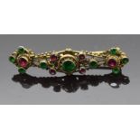 Austro-Hungarian brooch set with foiled garnets