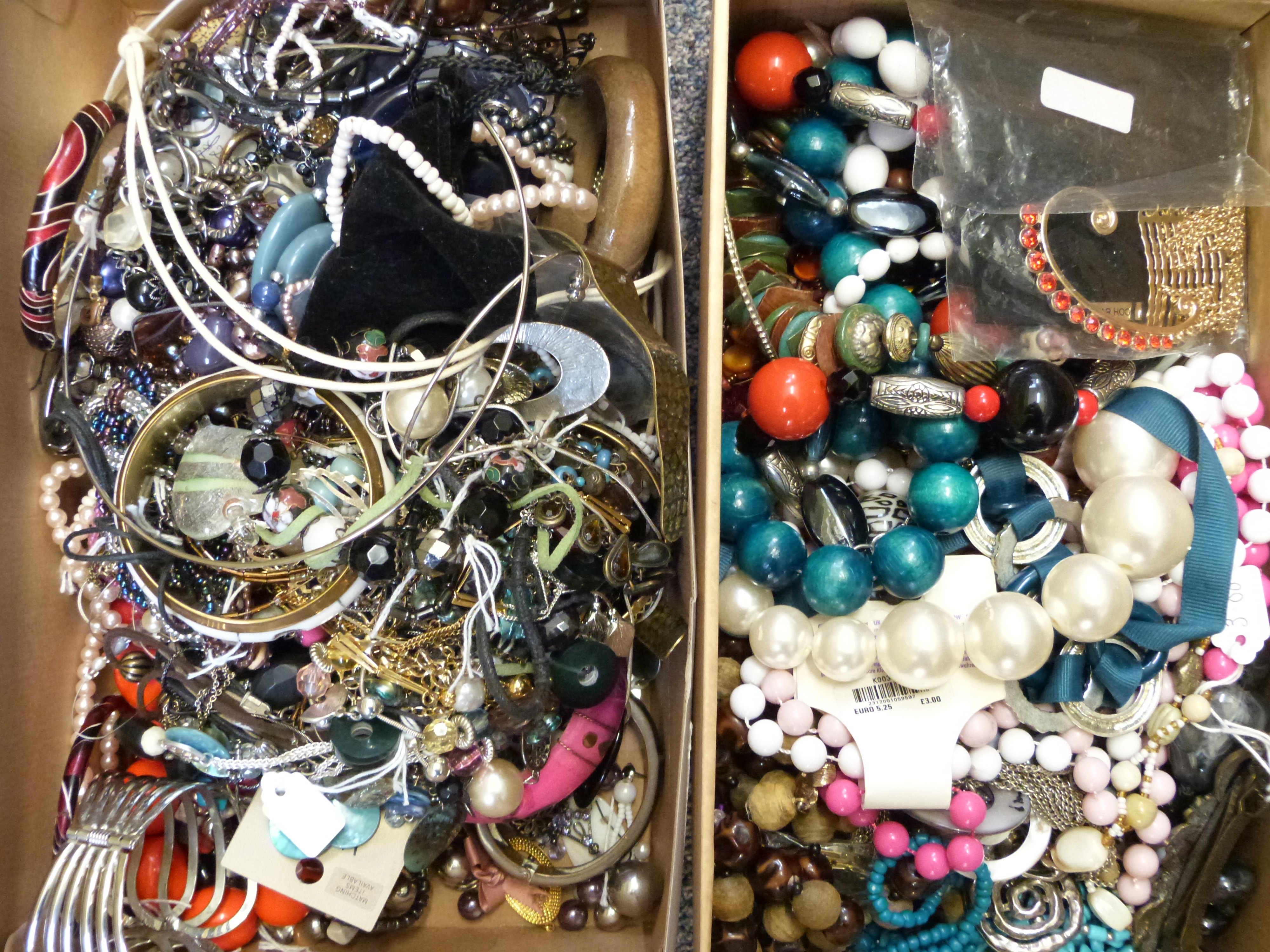 A collection of costume jewellery including beads, necklaces, brooches, etc - Image 2 of 2