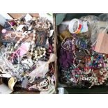 A collection of costume jewellery including bangles, necklaces, etc