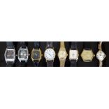 Eight various ladies wristwatches including one 9ct gold, Seiko, Citizen, Montine, Accurist etc.