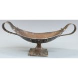 Albert Edward Jones Arts and Crafts hallmarked silver twin handled pedestal bowl with hammered and