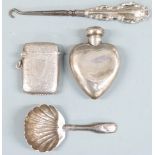 Georgian hallmarked silver caddy spoon, Birmingham 1825 maker Ledsam & Vale, Sampson Mordan or