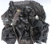 Four Victorian lace shawls or scarves, longest 195 x 32cm