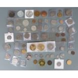 A small collection of Canadian coins Queen Victoria onwards, includes an 1837 one penny bank