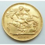 Queen Victoria 1900 veiled head gold full sovereign