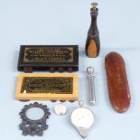 Collectables to include cigar piercer, whist markers comprising Camden and Foster examples, seal,