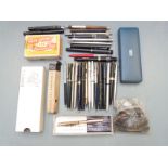 Twenty nine fountain and ballpoint pens and propelling pencils including Waterman's, Conway Stewart,