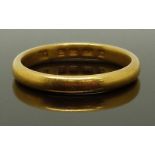 A 22ct gold wedding band/ ring, size L, 3.76g