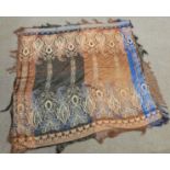 Victorian / Edwardian woven silk shawl with Art Nouveau / Secessionist pattern and hand woven