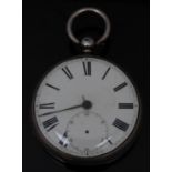 E Hoppel of Patrington hallmarked silver pocket watch with subsidiary seconds dial, black Roman