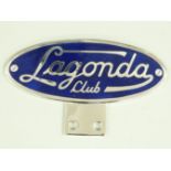 Lagonda Club enamel car badge, width 12.5cm