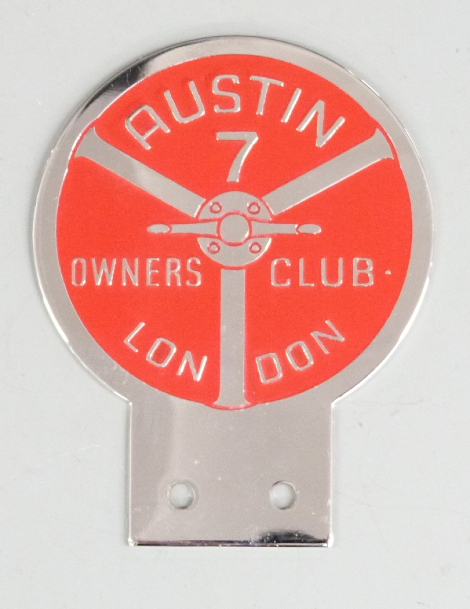 Three car badges comprising Austin Ten Drivers Club, Morris Register and Austin 7 Owners Club - Image 2 of 3