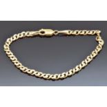 A 9ct gold curb link bracelet, 20cm, 9.4g