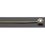 Stick pin set with a diamond