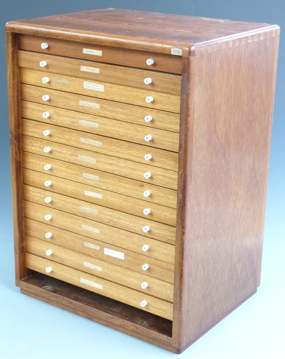 Mahogany fourteen drawer collector's cabinet with removable front, W44 x D34 x H61cm. - Image 2 of 2