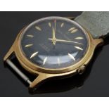 Smiths Imperial gentleman's wristwatch with gold hands and hour markers, black dial, gold plated