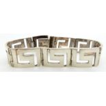 A silver Greek key bracelet, 17.5cm long