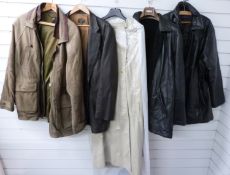 A collection of gentleman's leather jackets and coats comprising Sardar field coat style, Torras