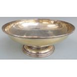 George VI hallmarked silver pedestal bowl, Birmingham 1943 maker Davies & Powers, diameter 23cm,