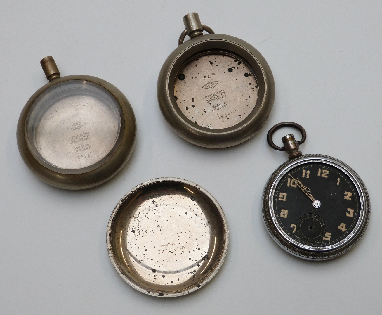 A large quantity of incomplete pocket watches, dials, movements and cases etc, includes stamped L. - Image 5 of 11