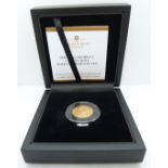 George V 1911 Canada Mint gold full sovereign, in deluxe case with certificate