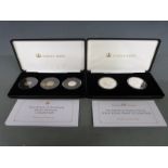 The Queen and Prince Phillip Jubilee Mint silver proof £5 coin pairs, together with The House of