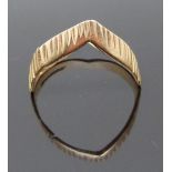 A 9ct gold wishbone ring, size N, 1.68g