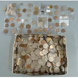 A tin of high grade UK coinage circa mid 20thC onwards