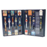 Swatch Historical Olympic Games Collection Atlanta 1996 with nine watches comprising Atlanta 1996,