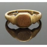 A 9ct gold signet ring, size L, 3.48g