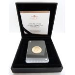 George V 1914 gold full sovereign in deluxe case with certificate (slabbed)
